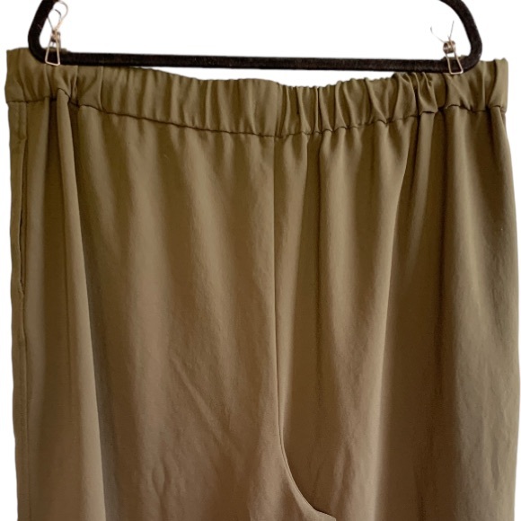 Madewell woman’s plus Sz 2X olive color cropped wide leg pants with pockets - Picture 7 of 11